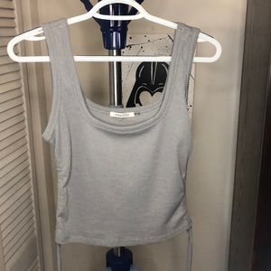 Gray crop top